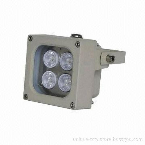 IR Illuminator with 4pcs 2W Dot-matrix IR LED, Low Light Decay and Long Service Lifespan